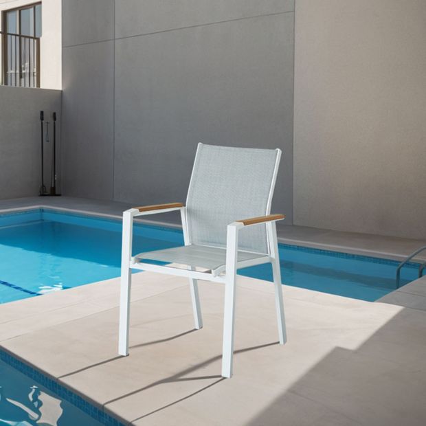 Garten Aluminium Baumwolle gepolstert Dining Armchair - 11D11I