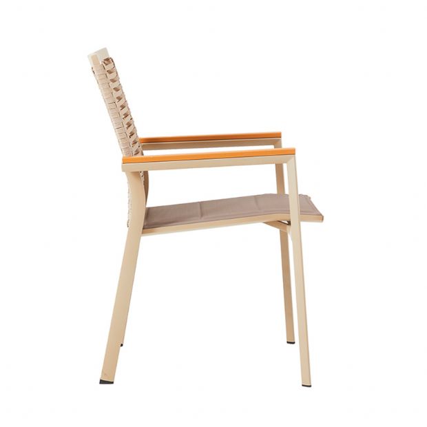 Outdoor-Esszimmerstuhl aus Aluminium und geflochtenem Seil - 11D27C