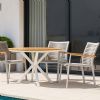 Outdoor-Esszimmerstuhl aus Aluminium und geflochtenem Seil - 11D27C