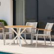Outdoor-Esszimmerstuhl aus Aluminium und geflochtenem Seil - 11D27C