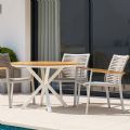 Outdoor-Esszimmerstuhl aus Aluminium und geflochtenem Seil - 11D27C