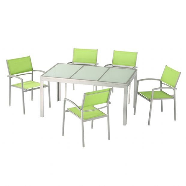 Grünes 6-teiliges Aluminium-Essgeschirr für draußen - 11D01D