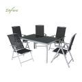 Allwetter-Garten-Esstisch und -Stühle aus Aluminium - 11D01F