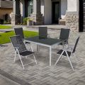Allwetter-Garten-Esstisch und -Stühle aus Aluminium - 11D01F