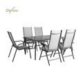 7-teiliges Garten-Esstisch- und Stuhlset aus Textilene - 11D01H