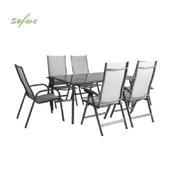 7-teiliges Garten-Esstisch- und Stuhlset...