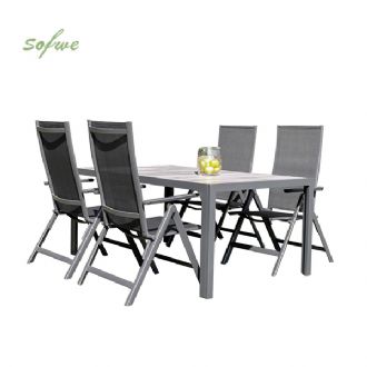 5-teiliges Garten-Essmöbel-Set aus Aluminium
