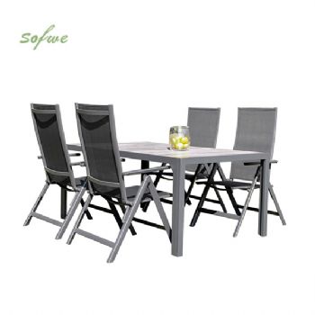 5-teiliges Garten-Essmöbel-Set aus Aluminium