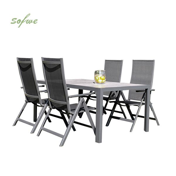 5-teiliges Garten-Essmöbel-Set aus Aluminium - 11D01L