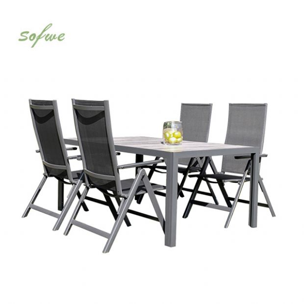 5-teiliges Garten-Essmöbel-Set aus Aluminium - 11D01L