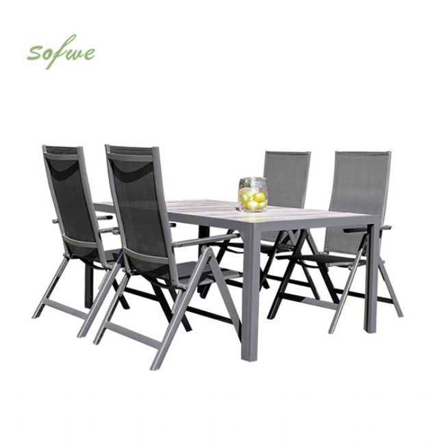 5-teiliges Garten-Essmöbel-Set aus Aluminium - 11D01L