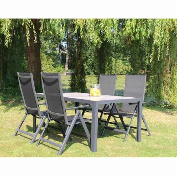 5-teiliges Garten-Essmöbel-Set aus Aluminium - 11D01L