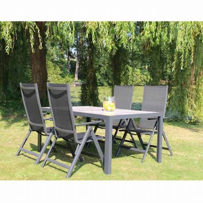 5-teiliges Garten-Essmöbel-Set aus Aluminium - 11D01L