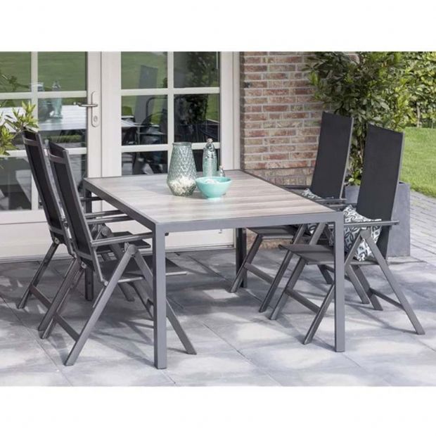 5-teiliges Garten-Essmöbel-Set aus Aluminium - 11D01L