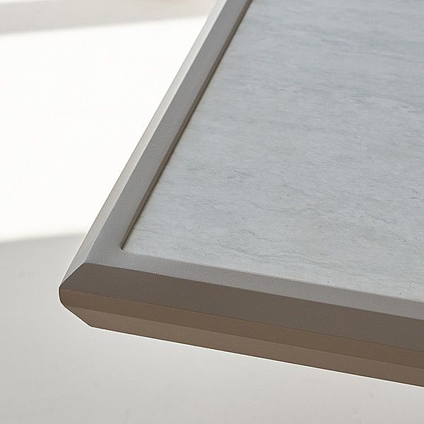 Rechteckiger 6-Sitzer-Esstisch aus Aluminiumlegierung für den Außenbereich mit Tischplatte aus PS in Holzoptik - 11D26A