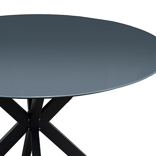 Runder Terrassentisch für den Außenbereich mit einer Tischplatte aus 5 mm starkem, mattiertem Glas mit Aufdruck - 11D26F