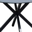 Runder Terrassentisch für den Außenbereich mit einer Tischplatte aus 5 mm starkem, mattiertem Glas mit Aufdruck - 11D26F