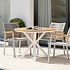 Runder Esstisch aus Holz-Kunststoff-Verbundwerkstoff für den Außenbereich, geeignet für Terrassen und Gärten - 11D26H