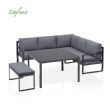 Sofagarnitur aus Aluminiumguss mit Tisch und Hocker - 11C01F