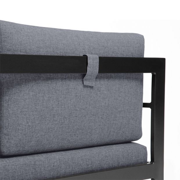 Sofagarnitur aus Aluminiumguss mit Tisch und Hocker - 11C01F