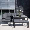 Sofagarnitur aus Aluminiumguss mit Tisch und Hocker - 11C01F