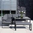 Sofagarnitur aus Aluminiumguss mit Tisch und Hocker - 11C01F
