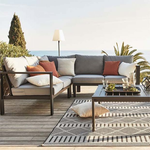 Modulares 5-Sitzer-Sofa aus Aluminium für den Außenbereich - 11C01I