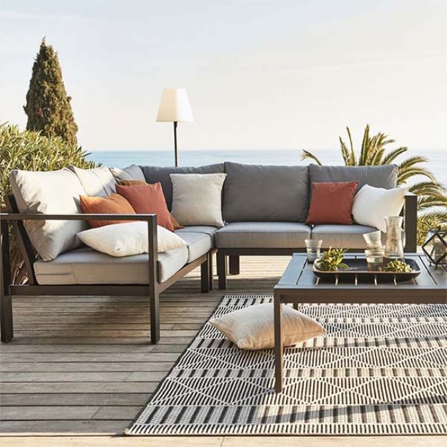 Modulares 5-Sitzer-Sofa aus Aluminium für den Außenbereich - 11C01I