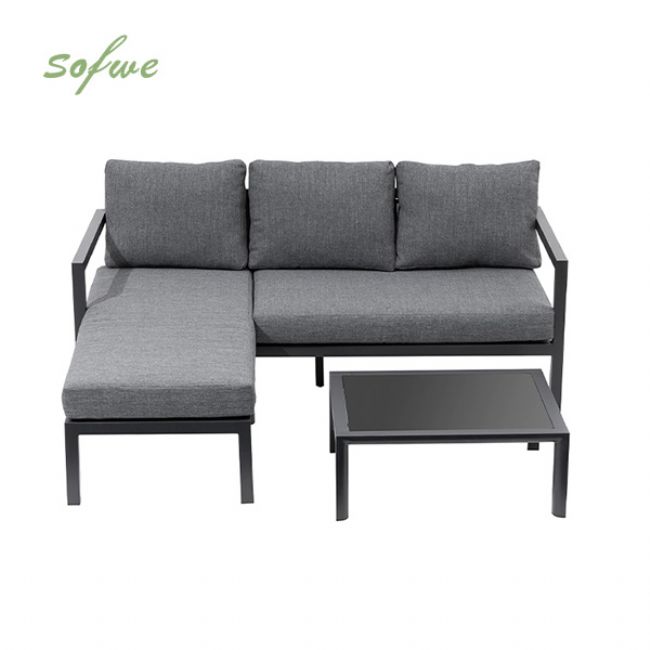 3-teiliges Terrassenmöbel-Set aus Aluminium für den Außenbereich - 11C01L