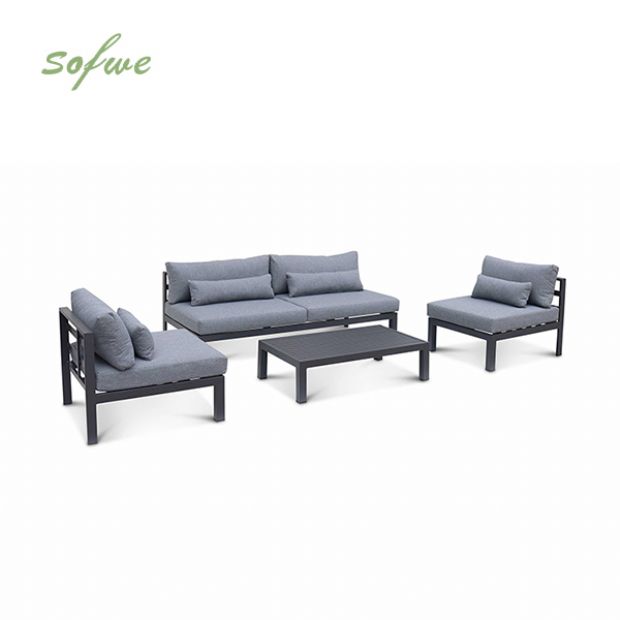 Luxuriöses Aluminium-Möbelset mit Kissen - 11C01Q