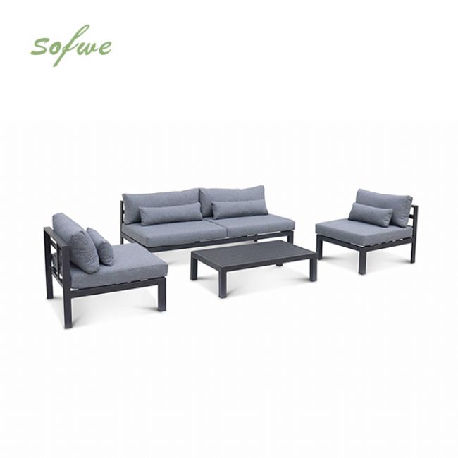 Luxuriöses Aluminium-Möbelset mit Kissen - 11C01Q
