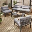 Luxuriöses Aluminium-Möbelset mit Kissen - 11C01Q