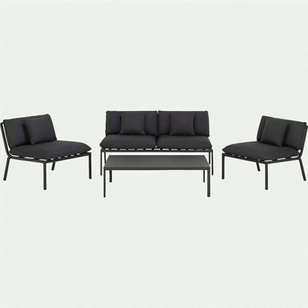 4-teiliges Outdoor-Sofaset aus Metall und Aluminium - 11C01R