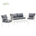 Moderne Sofagarnitur aus Aluminium mit Kissen - 11C01V