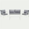 Moderne Sofagarnitur aus Aluminium mit Kissen - 11C01V
