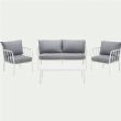 Moderne Sofagarnitur aus Aluminium mit Kissen - 11C01V