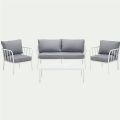 Moderne Sofagarnitur aus Aluminium mit Kissen - 11C01V