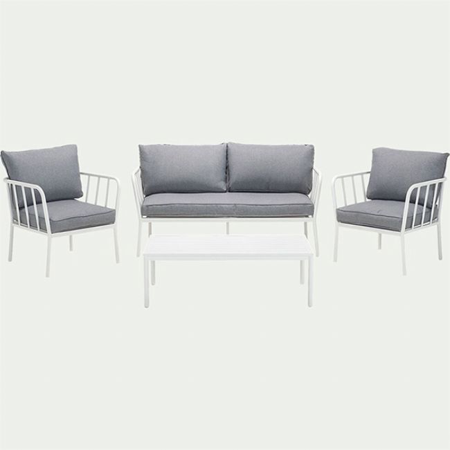 Moderne Sofagarnitur aus Aluminium mit Kissen - 11C01V