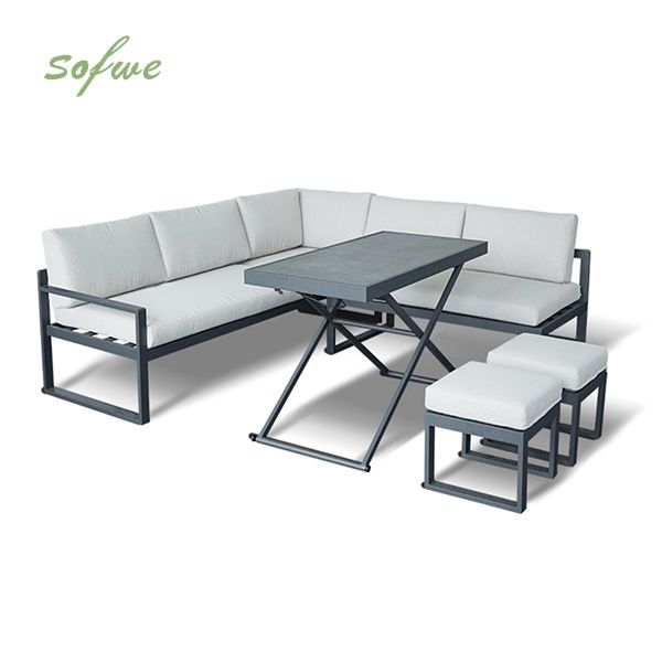 Ecksofa mit höhenverstellbarem Tisch - 11C03B