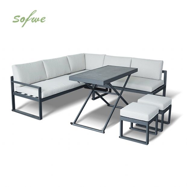 Ecksofa mit höhenverstellbarem Tisch - 11C03B