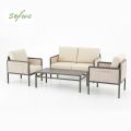 4-teiliges Gartenmöbel-Set mit Glastisch - 11C03H