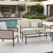 4-teiliges Gartenmöbel-Set mit Glastisch - 11C03H