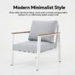 4-teiliges Gartensofa-Set aus Aluminium mit Holzmaserung - 11C11D