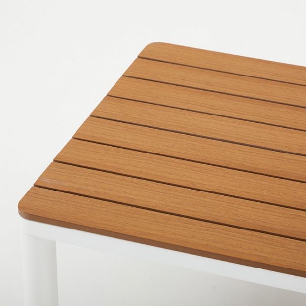 4-teiliges Gartensofa-Set aus Aluminium mit Holzmaserung - 11C11D
