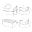 4-teiliges Gartensofa-Set aus Aluminium mit Holzmaserung - 11C11D