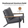 4-teiliges schwarzes Outdoor-Aluminium-Sofa-Set - 11C11F