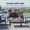 4-teiliges schwarzes Outdoor-Aluminium-Sofa-Set - 11C11F