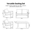 4-teiliges schwarzes Outdoor-Aluminium-Sofa-Set - 11C11F