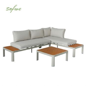 Outdoor-Ecksofa-Set mit verstellbarer Rückenlehne und...