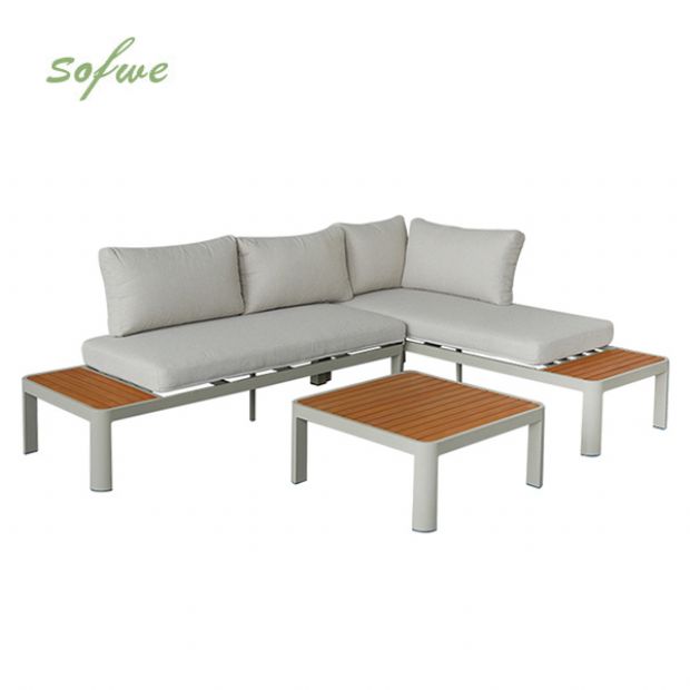 Outdoor-Ecksofa-Set mit verstellbarer Rückenlehne und Zweisitzer - 11C11G